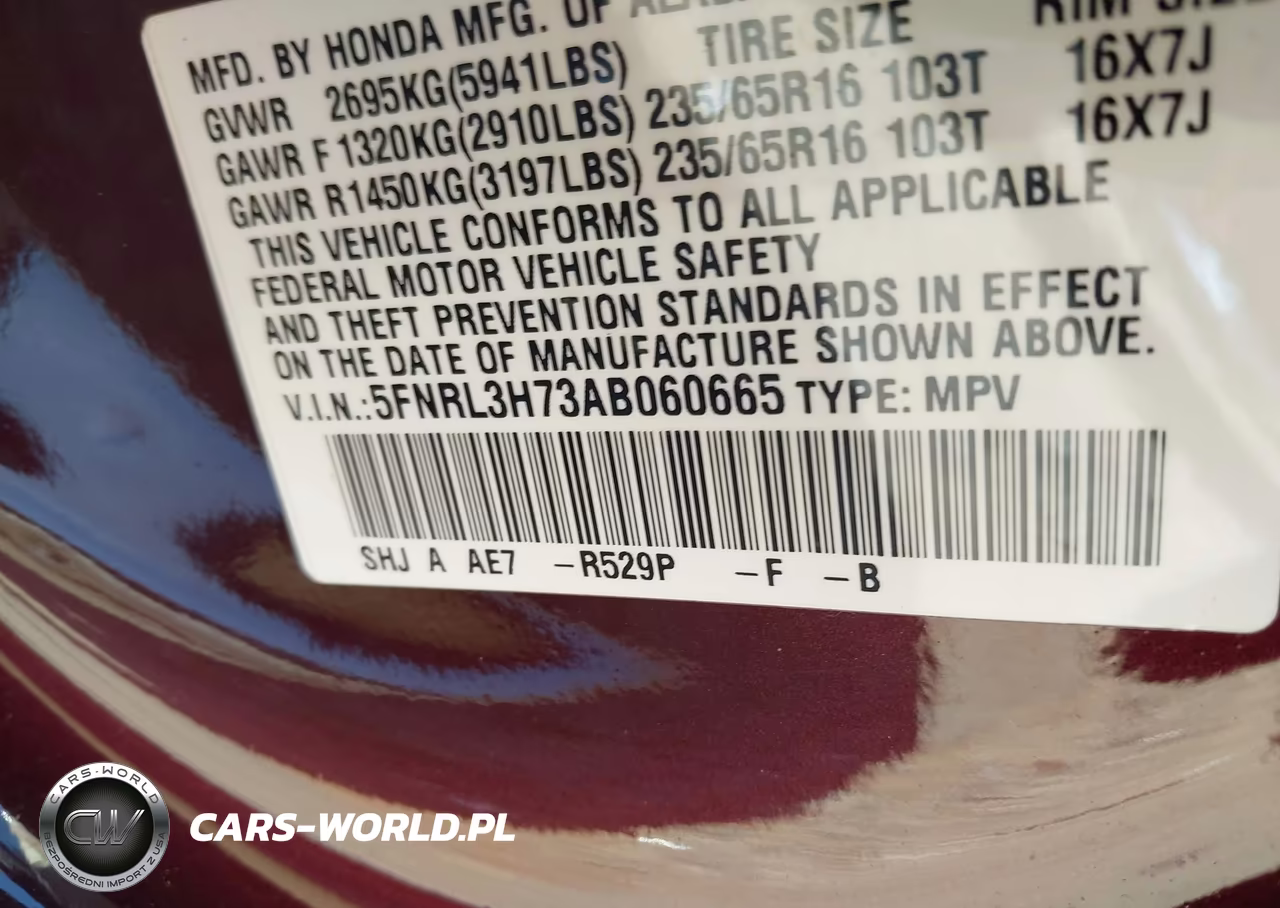 2010 Honda Odyssey Ex-L VIN:5FNRL3H73AB060665 - 9
