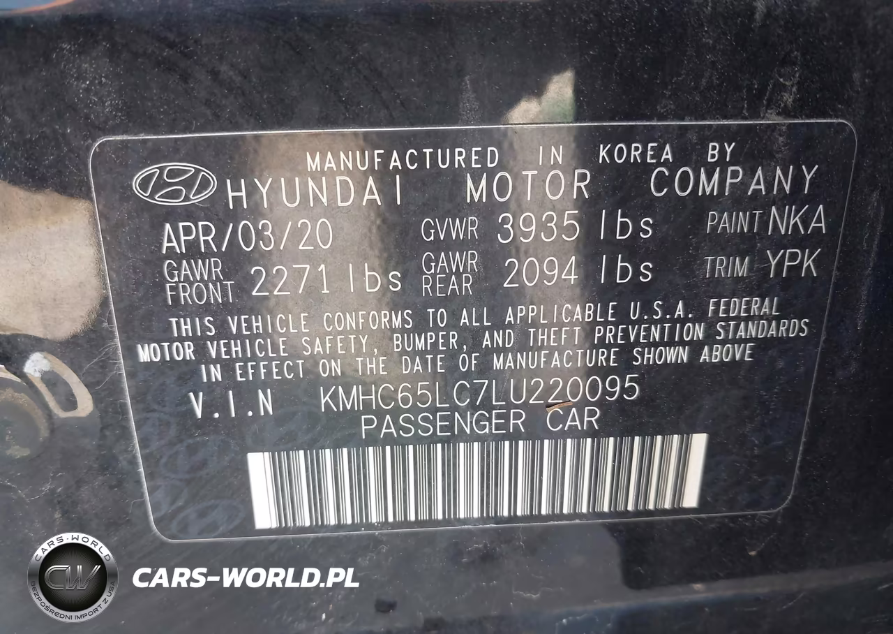 2020 Hyundai Ioniq Hybrid Blue VIN:KMHC65LC7LU220095 - 9