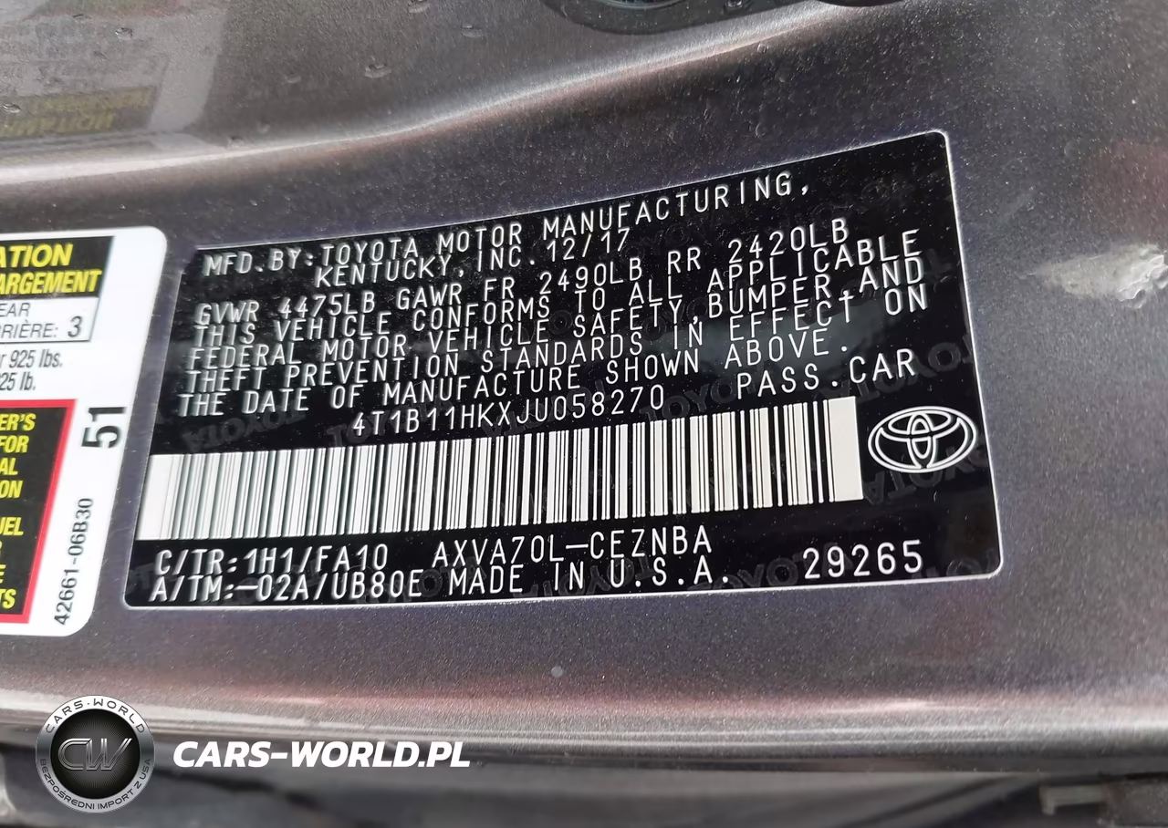2018 Toyota Camry Le VIN:4T1B11HKXJU058270 - 9