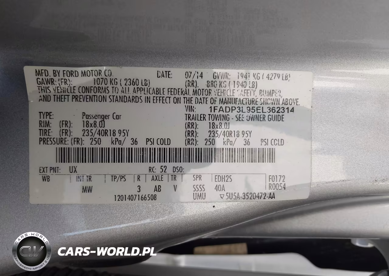 2014 Ford Focus St VIN:1FADP3L95EL362314 - 9