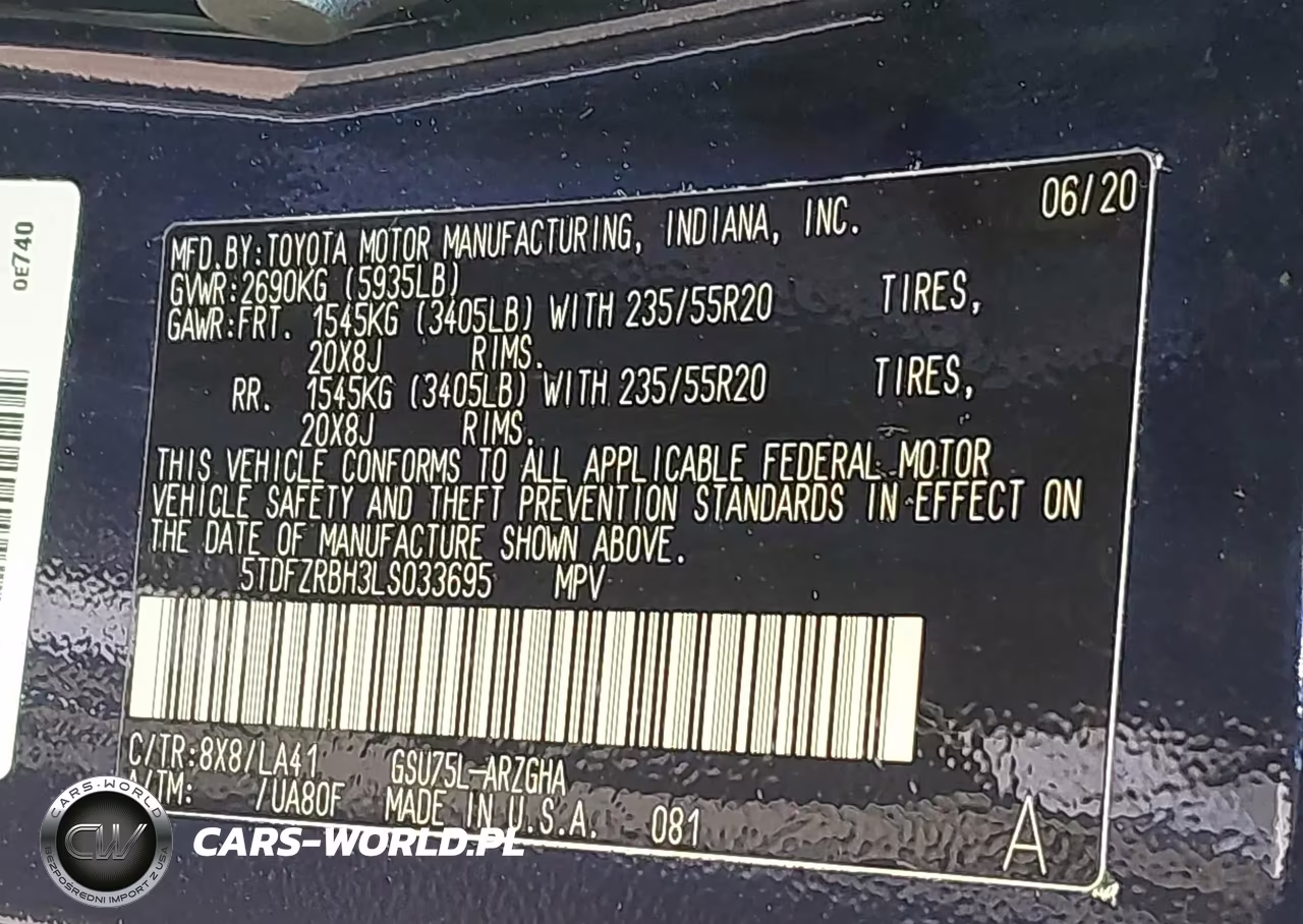 2020 Toyota Highlander Platinum VIN:5TDFZRBH3LS033695 - 9