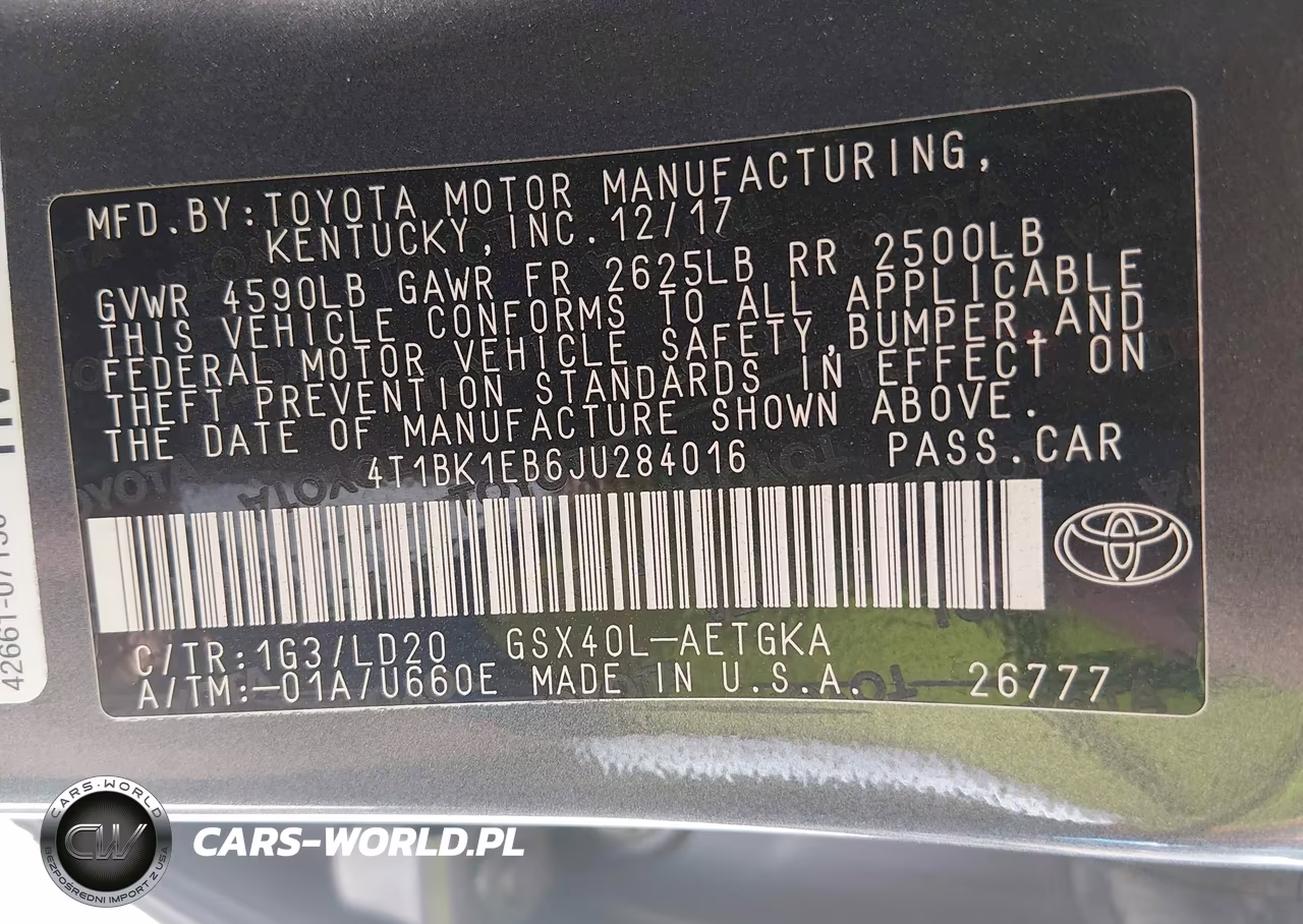 2018 Toyota Avalon Xle VIN:4T1BK1EB6JU284016 - 9