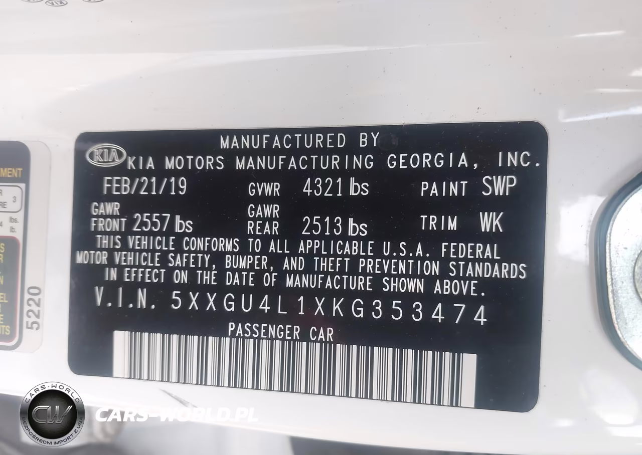 2019 Kia Optima Ex VIN:5XXGU4L1XKG353474 - 9