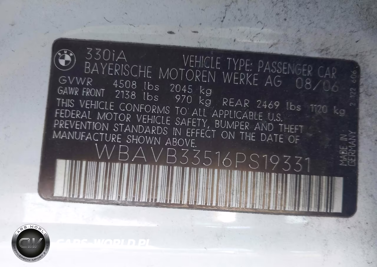 2006 BMW 330I VIN:WBAVB33516PS19331 - 9