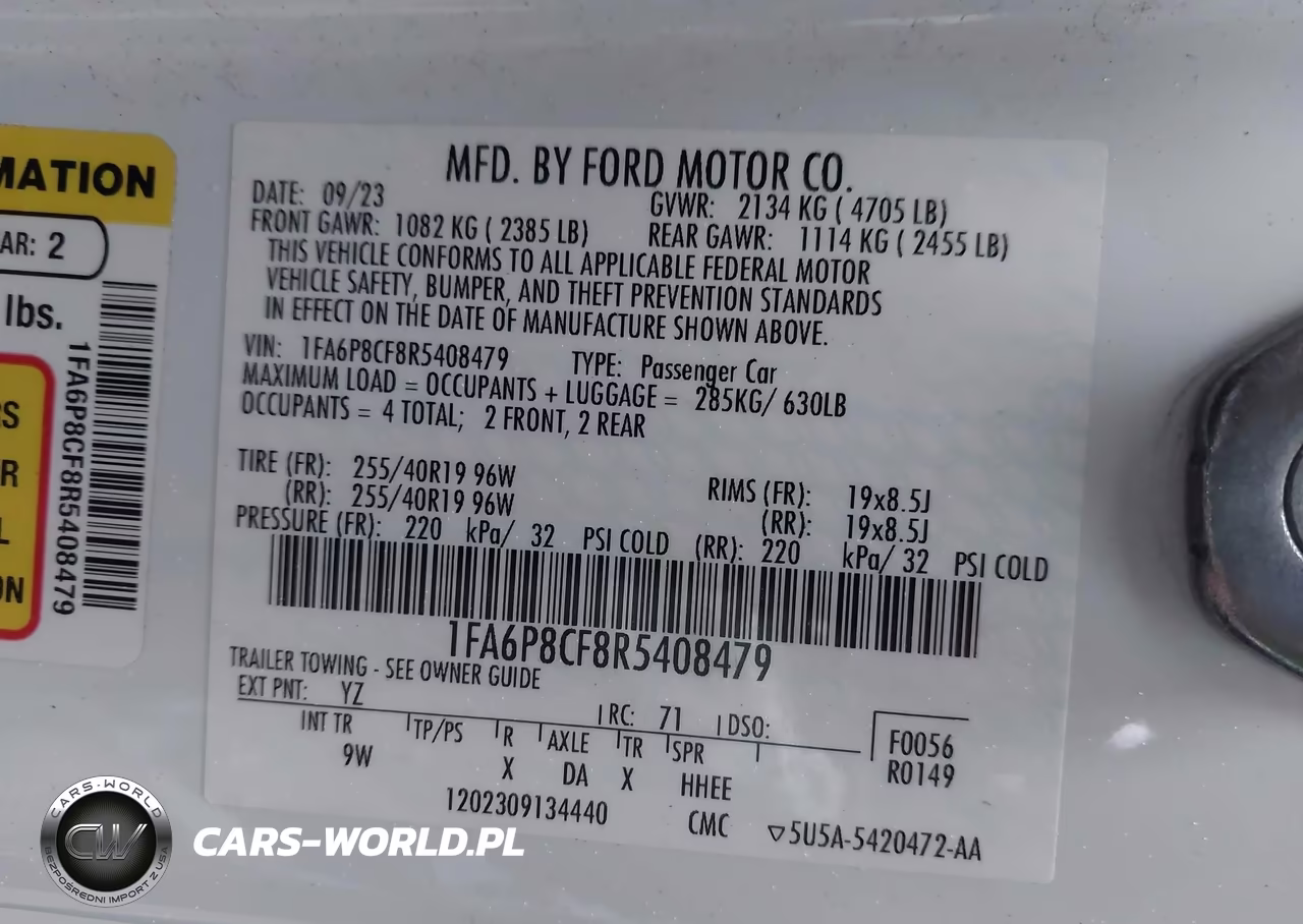 2024 Ford Mustang Gt Premium Fastback VIN:1FA6P8CF8R5408479 - 9
