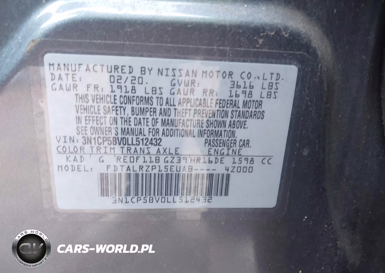 2020 Nissan Kicks S Xtronic Cvt VIN:3N1CP5BV0LL512432 - 9