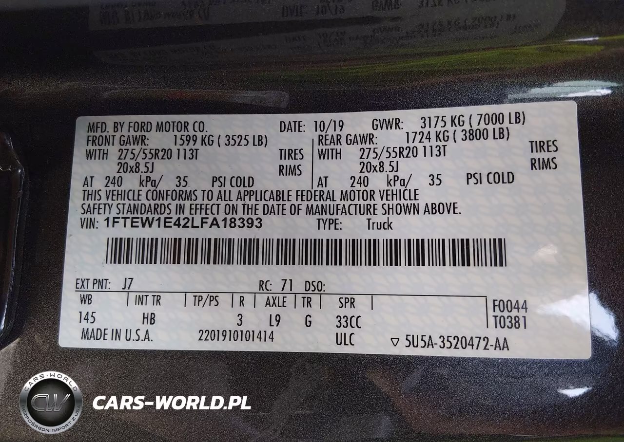 2020 Ford F-150 Lariat VIN:1FTEW1E42LFA18393 - 9