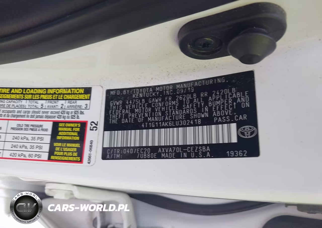 2020 Toyota Camry Se Nightshade Edition VIN:4T1G11AK6LU302418 - 9