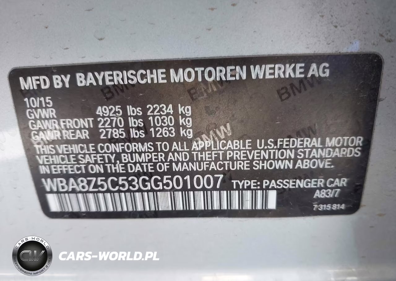 2016 BMW 328I Gran Turismo xDrive VIN:WBA8Z5C53GG501007 - 9