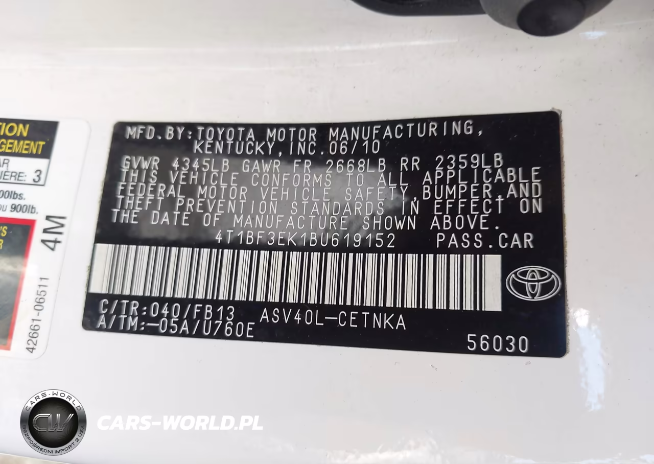 2011 Toyota Camry Le VIN:4T1BF3EK1BU619152 - 9