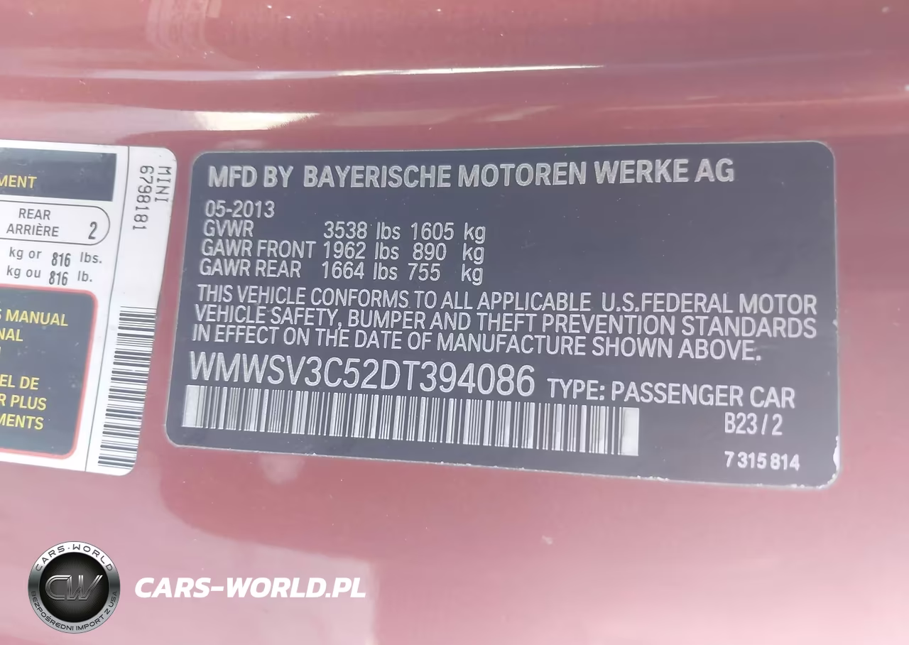 2013 Mini Hardtop Cooper S VIN:WMWSV3C52DT394086 - 9