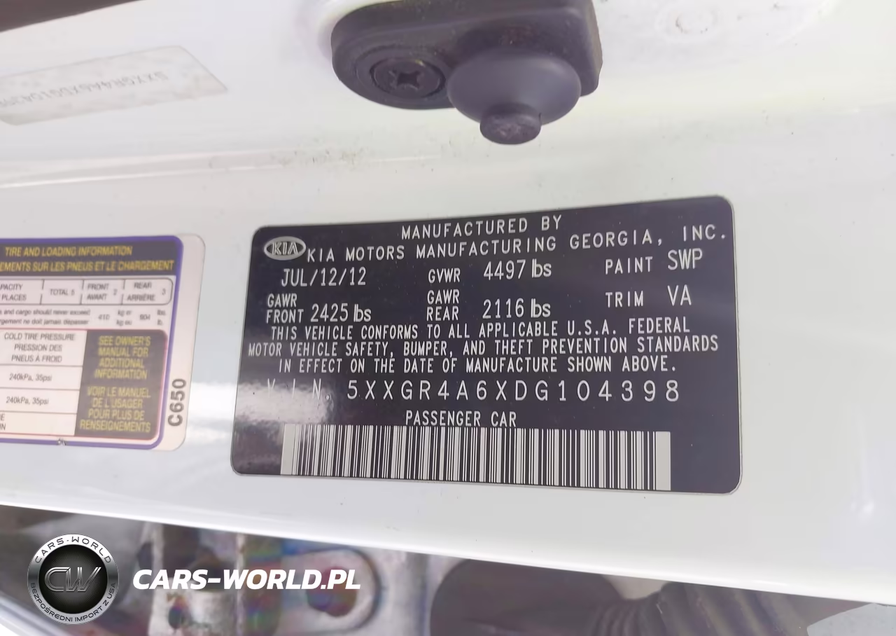 2013 Kia Optima Sx VIN:5XXGR4A6XDG104398 - 9
