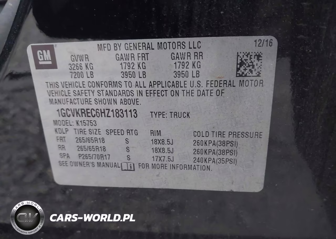 2017 Chevrolet Silverado 1500 2Lt VIN:1GCVKREC6HZ183113 - 9