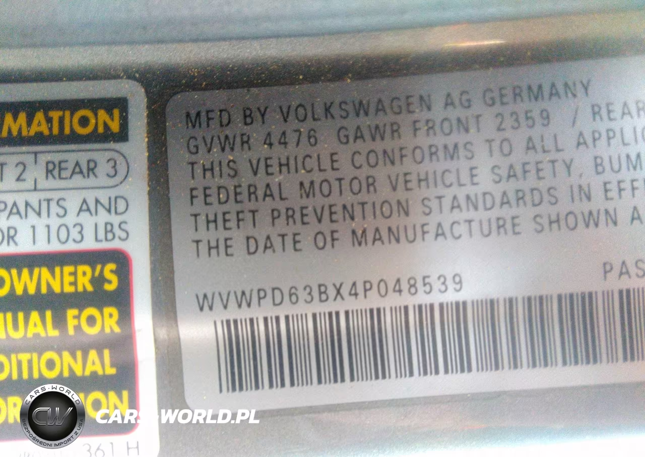 2004 Volkswagen Passat Gls VIN:WVWPD63BX4P048539 - 9