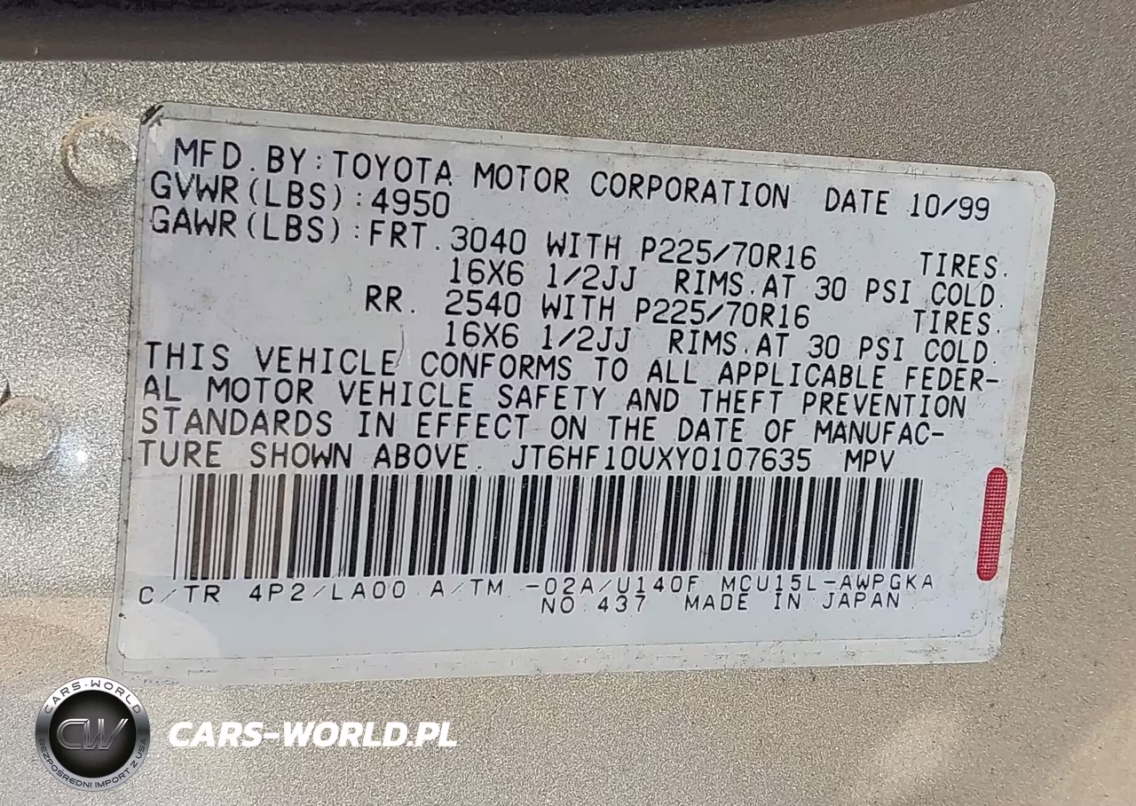 2000 Lexus Rx 300 VIN:JT6HF10UXY0107635 - 9