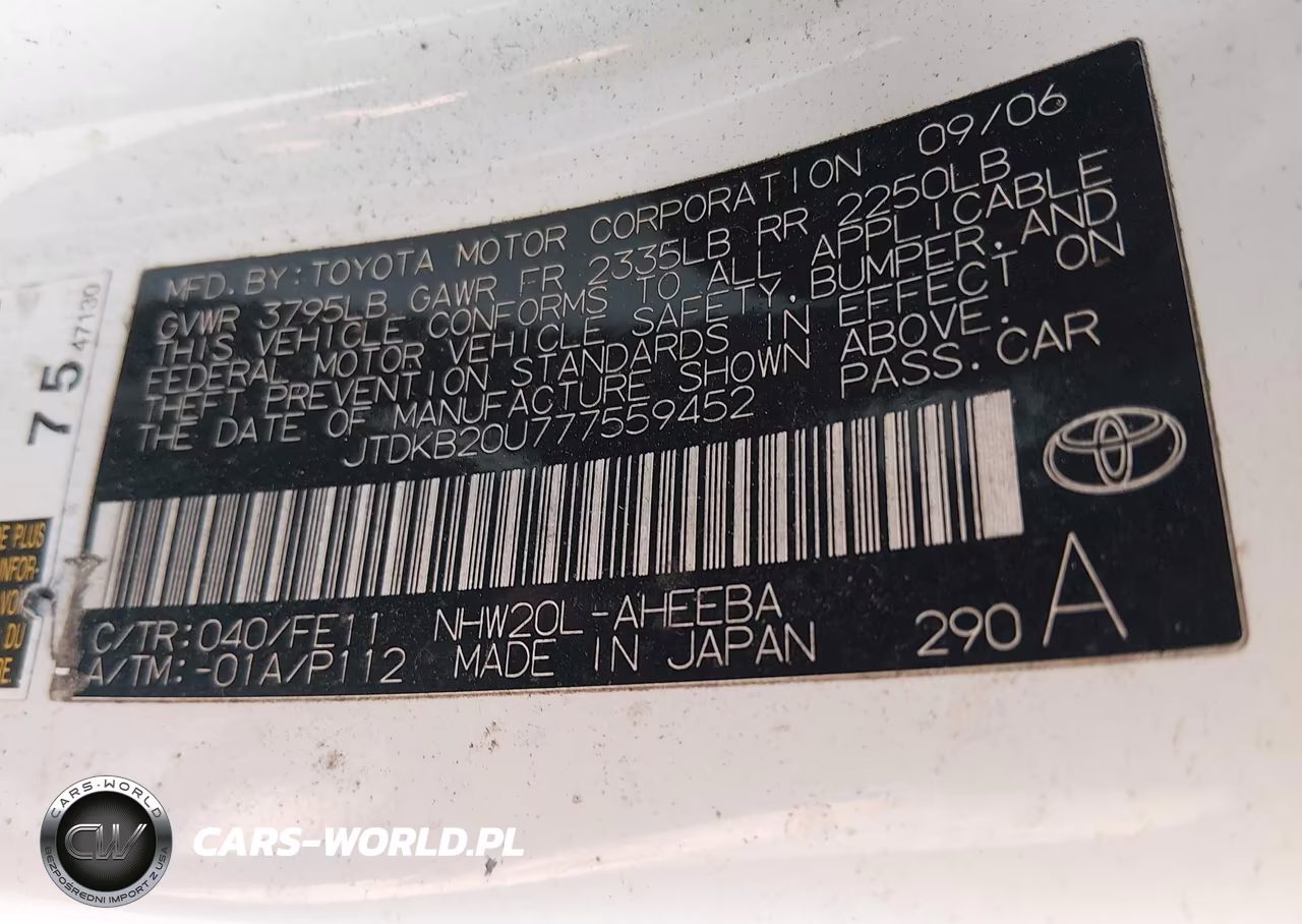 2007 Toyota Prius VIN:JTDKB20U777559452 - 9