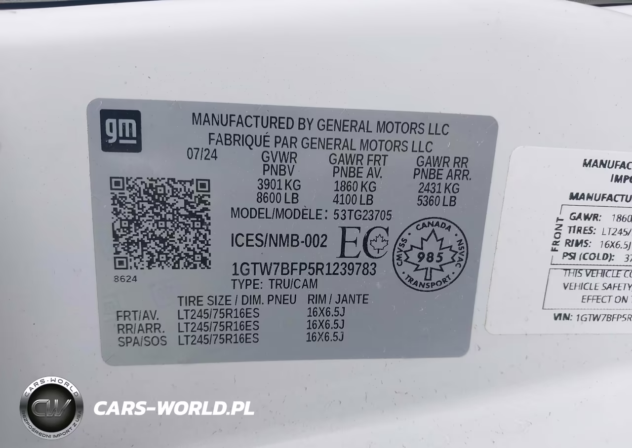 2024 GMC Savana 2500 Work Van VIN:1GTW7BFP5R1239783 - 9