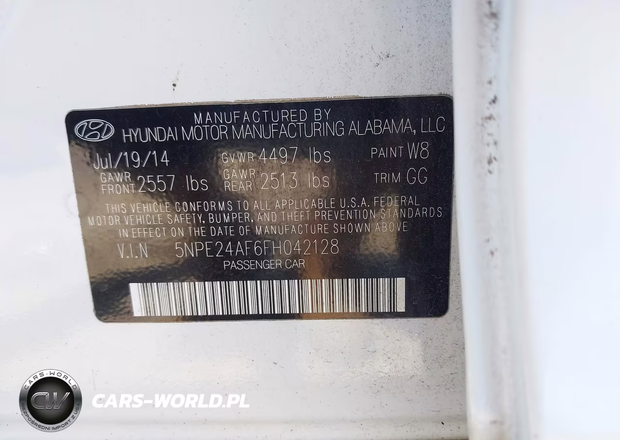 2015 Hyundai Sonata Se VIN:5NPE24AF6FH042128 - 9
