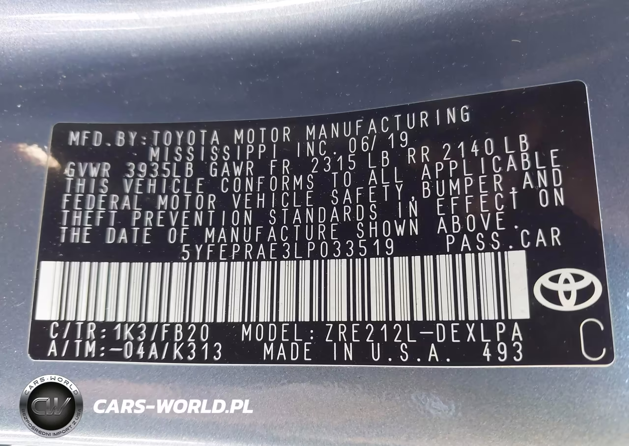 2020 Toyota Corolla Le VIN:5YFEPRAE3LP033519 - 9