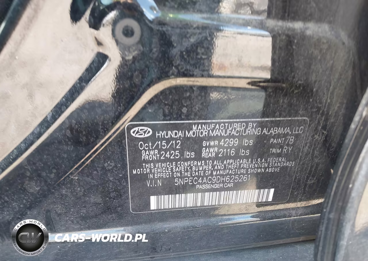 2013 Hyundai Sonata Limited VIN:5NPEC4AC9DH625261 - 9