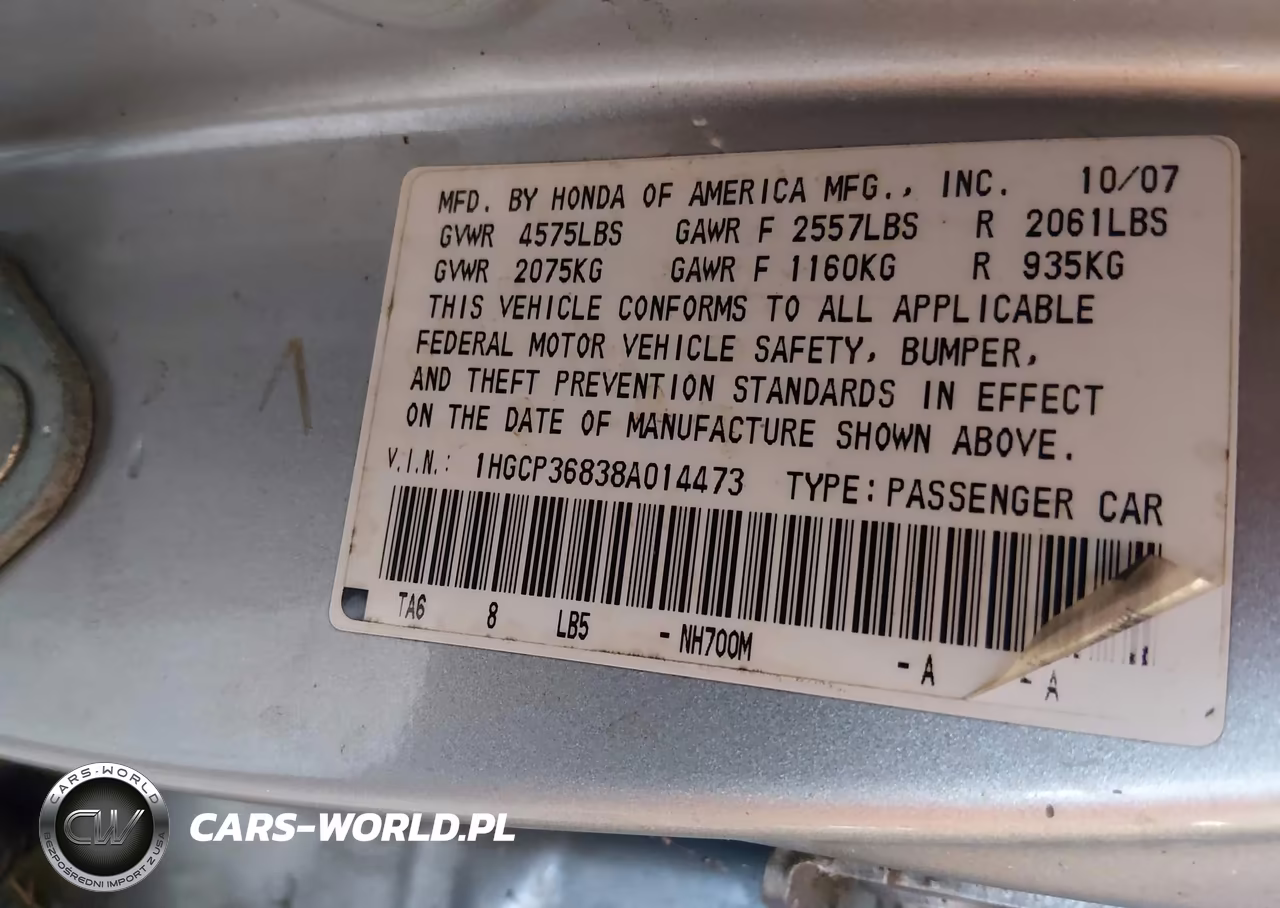 2008 Honda Accord 3.5 Ex-L VIN:1HGCP36838A014473 - 9