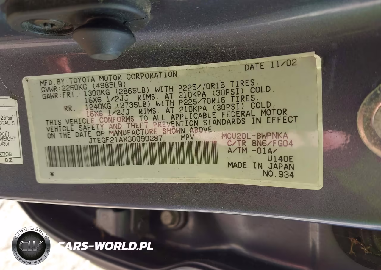 2003 Toyota Highlander V6 VIN:JTEGF21AX30090287 - 9