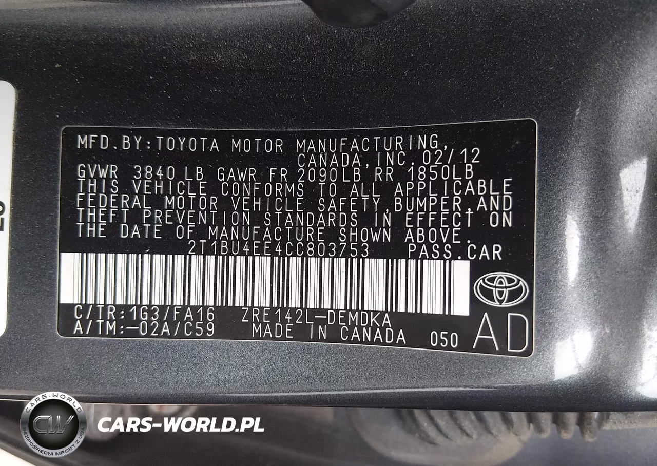 2012 Toyota Corolla L VIN:2T1BU4EE4CC803753 - 9