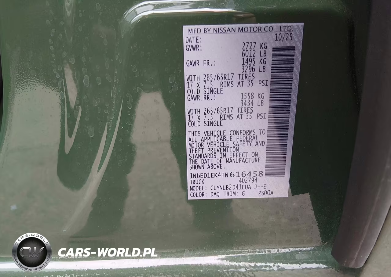 2026 Nissan Frontier Sv 4X4 VIN:1N6ED1EK4TN616458 - 9