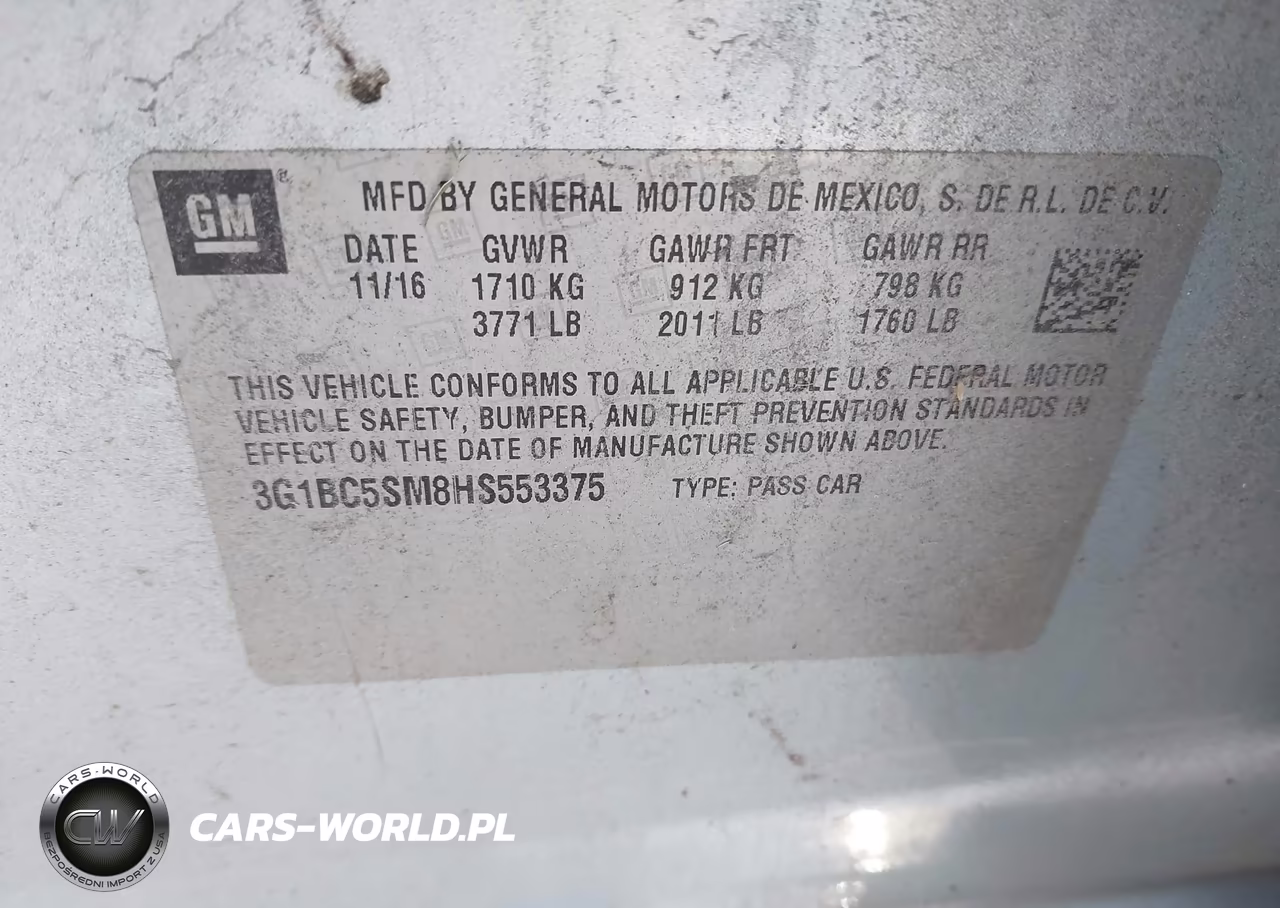 2017 Chevrolet Cruze Ls Auto VIN:3G1BC5SM8HS553375 - 9