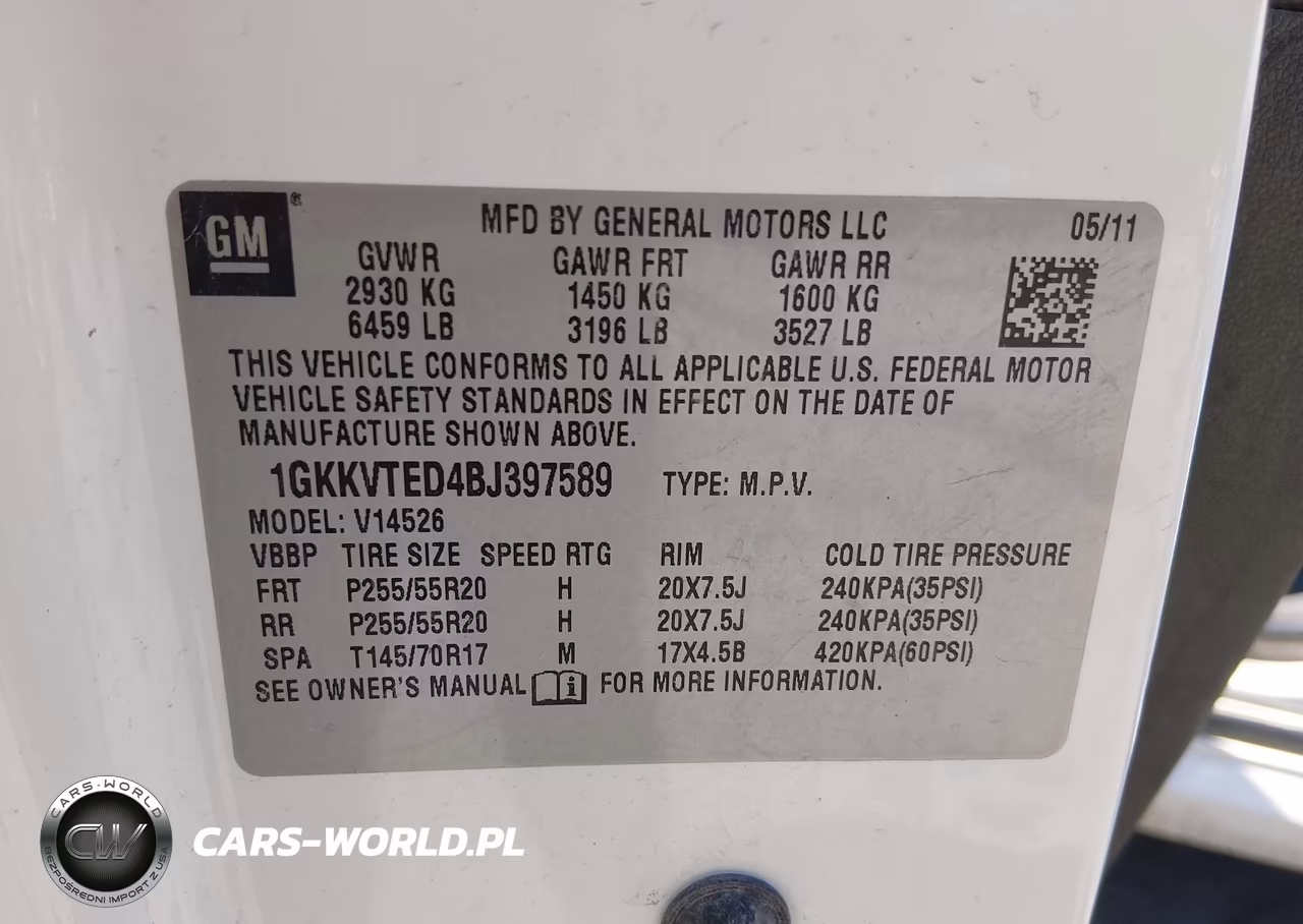 2011 GMC Acadia Denali VIN:1GKKVTED4BJ397589 - 9