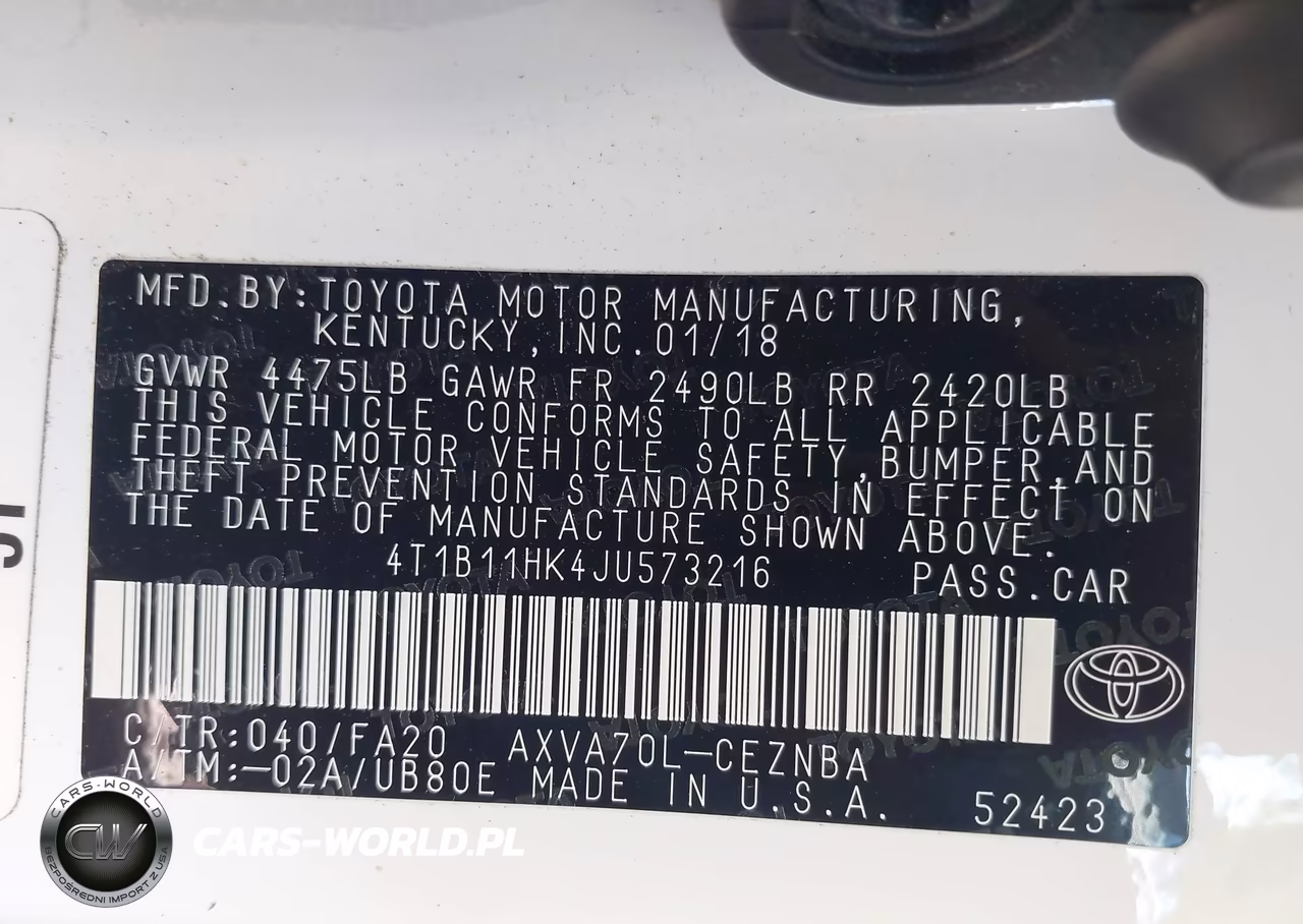 2018 Toyota Camry Le VIN:4T1B11HK4JU573216 - 9