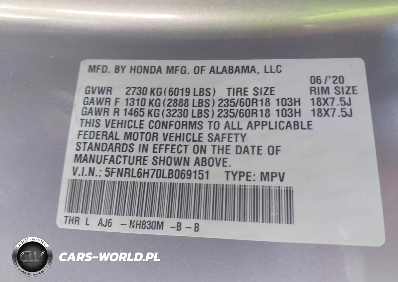 2020 Honda Odyssey Ex-L-Ex-L W-Navi Res VIN:5FNRL6H70LB069151 - 9