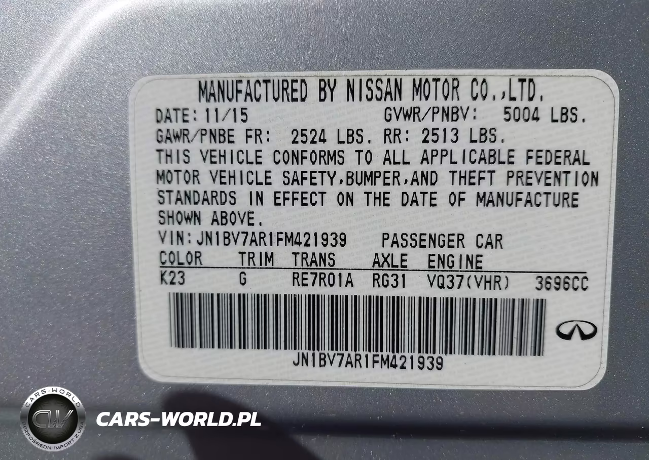 2015 Infiniti Q50 Premium VIN:JN1BV7AR1FM421939 - 9