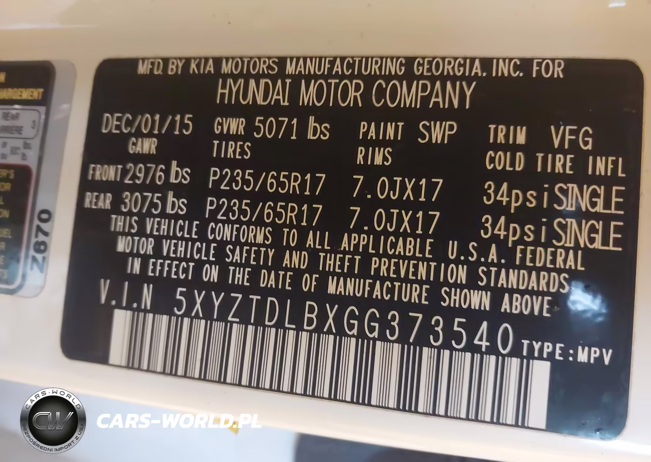 2016 Hyundai Santa Fe Sport 2.4L VIN:5XYZTDLBXGG373540 - 9