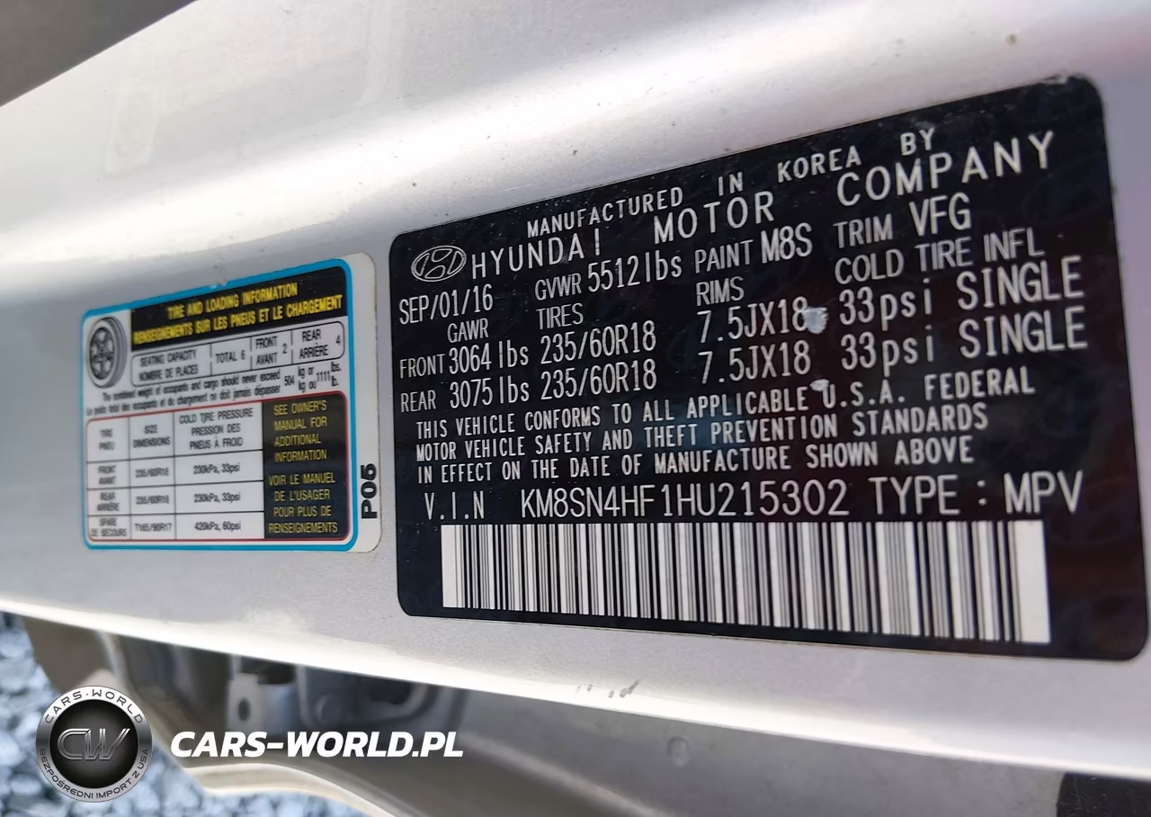 2017 Hyundai Santa Fe Limited VIN:KM8SN4HF1HU215302 - 9