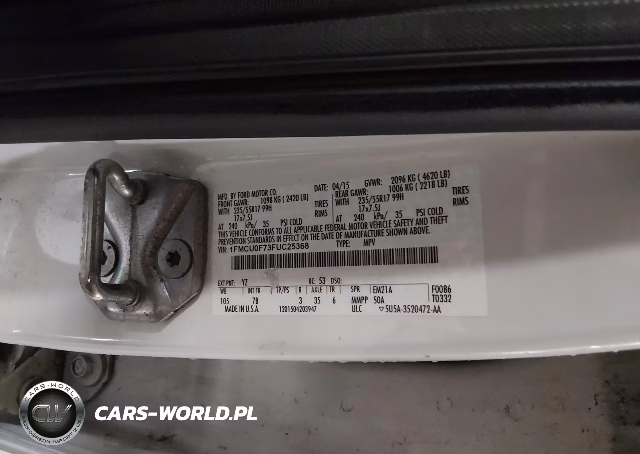 2015 Ford Escape S VIN:1FMCU0F73FUC25368 - 9