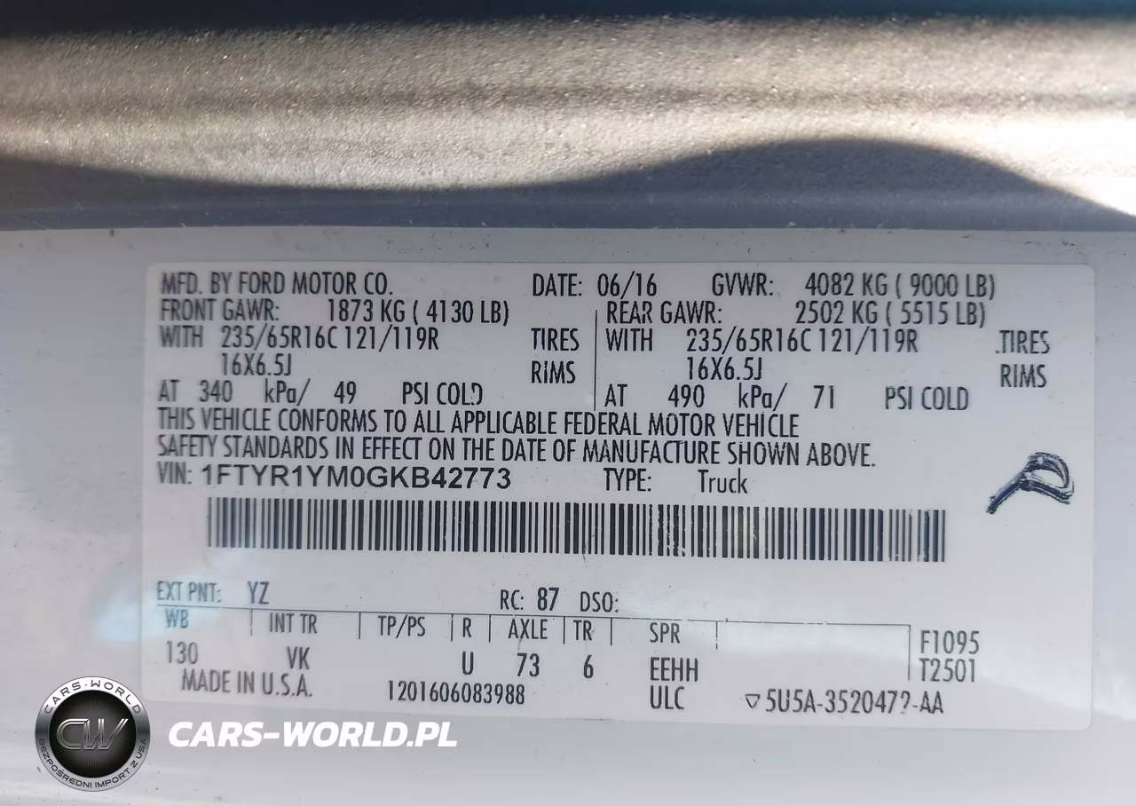 2016 Ford Transit-250 VIN:1FTYR1YM0GKB42773 - 9