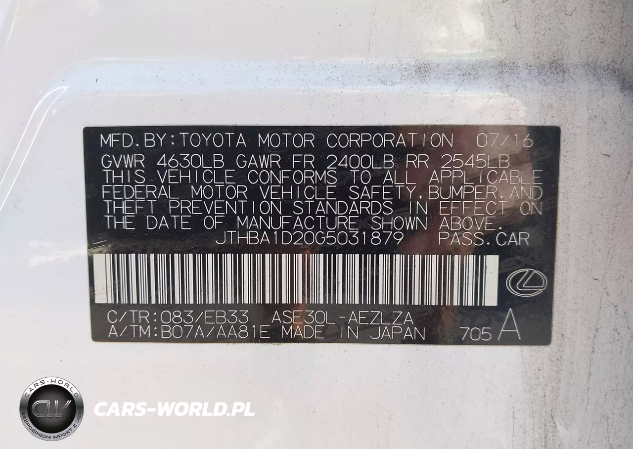 2016 Lexus Is 200T VIN:JTHBA1D20G5031879 - 9