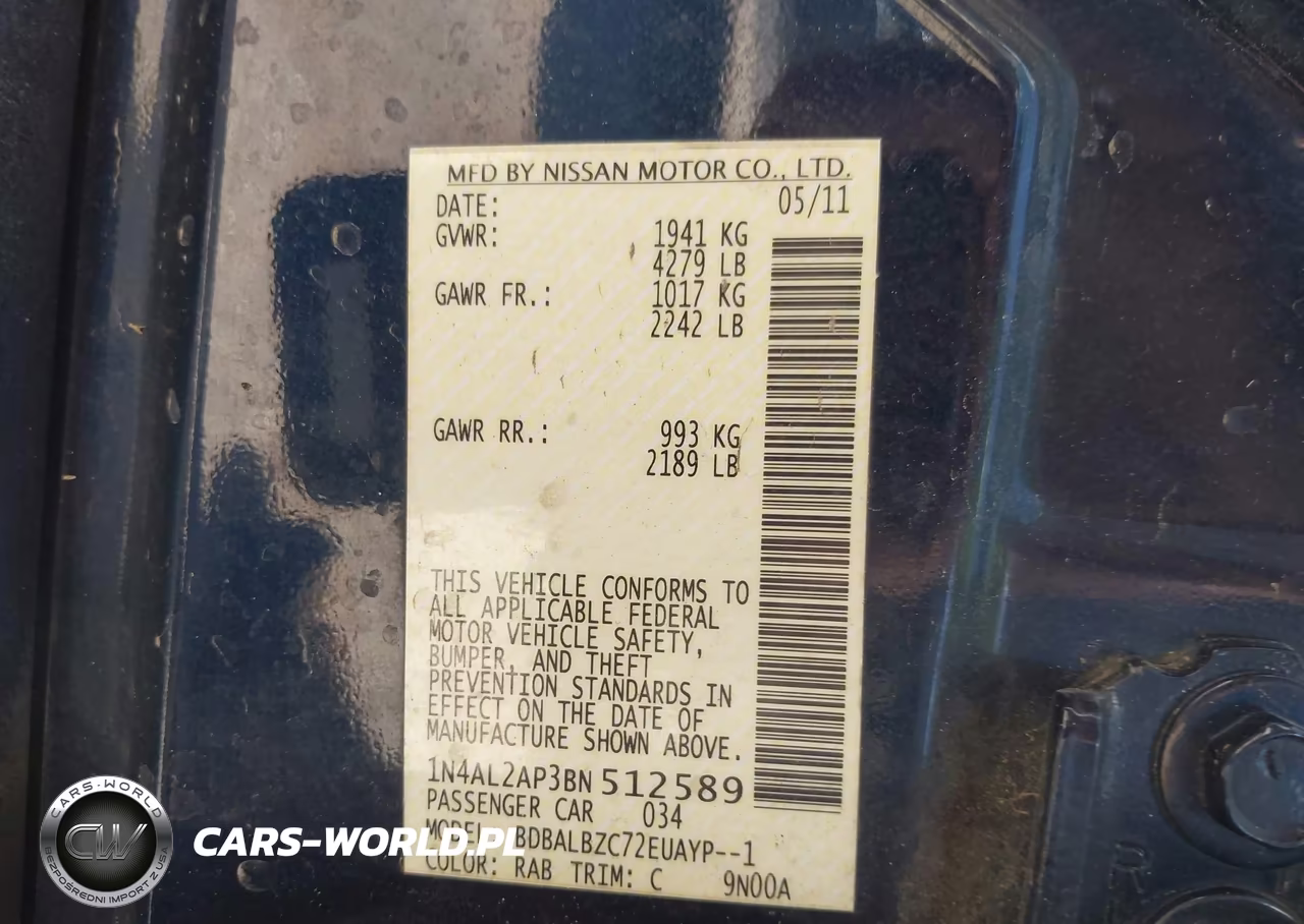 2011 Nissan Altima 2.5 S VIN:1N4AL2AP3BN512589 - 9