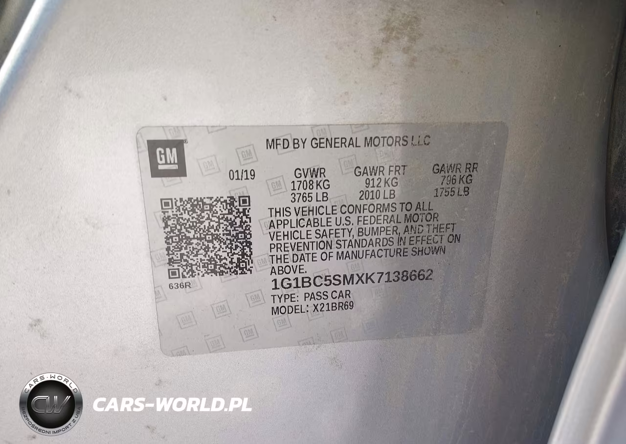 2019 Chevrolet Cruze Ls VIN:1G1BC5SMXK7138662 - 9
