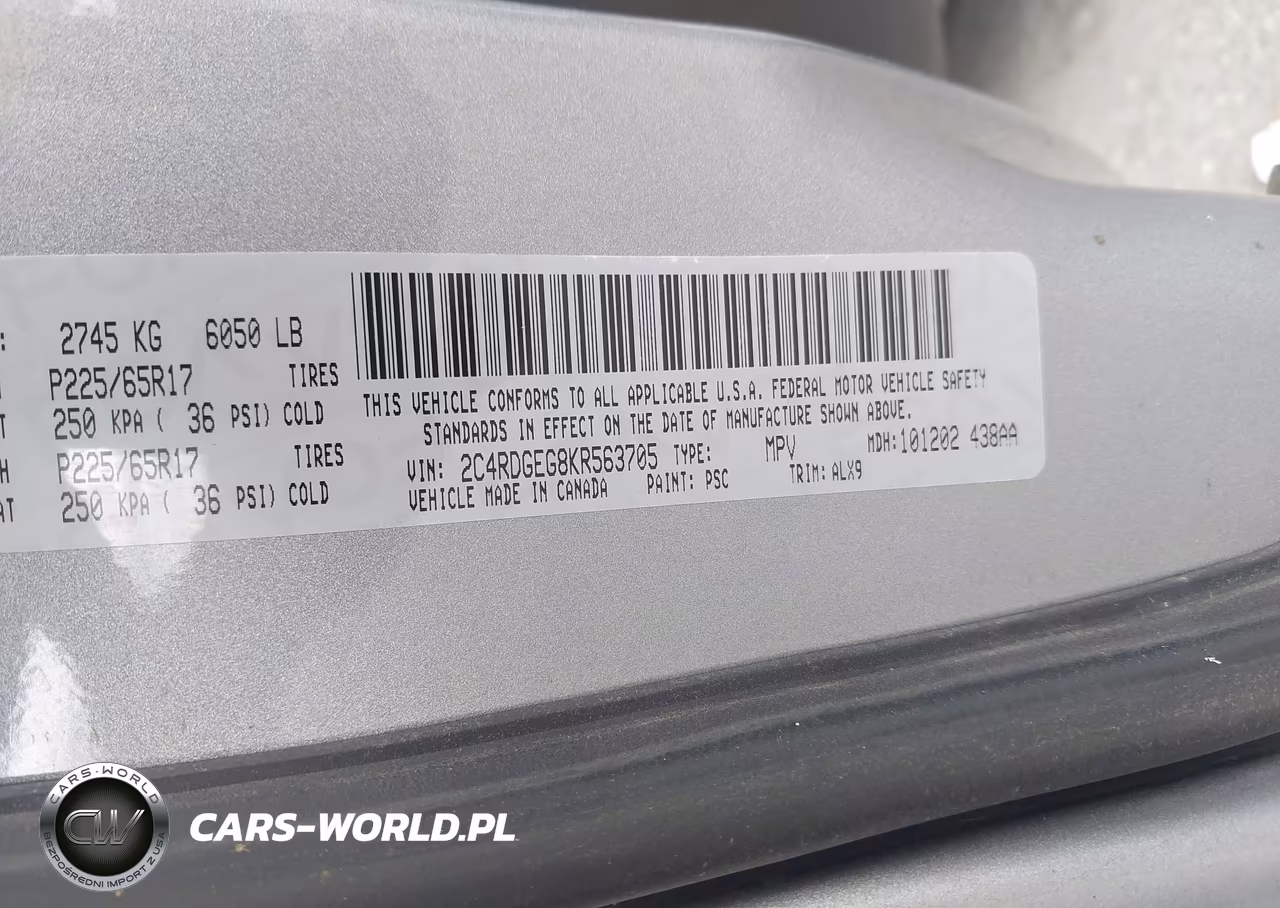 2019 Dodge Grand Caravan Gt VIN:2C4RDGEG8KR563705 - 9