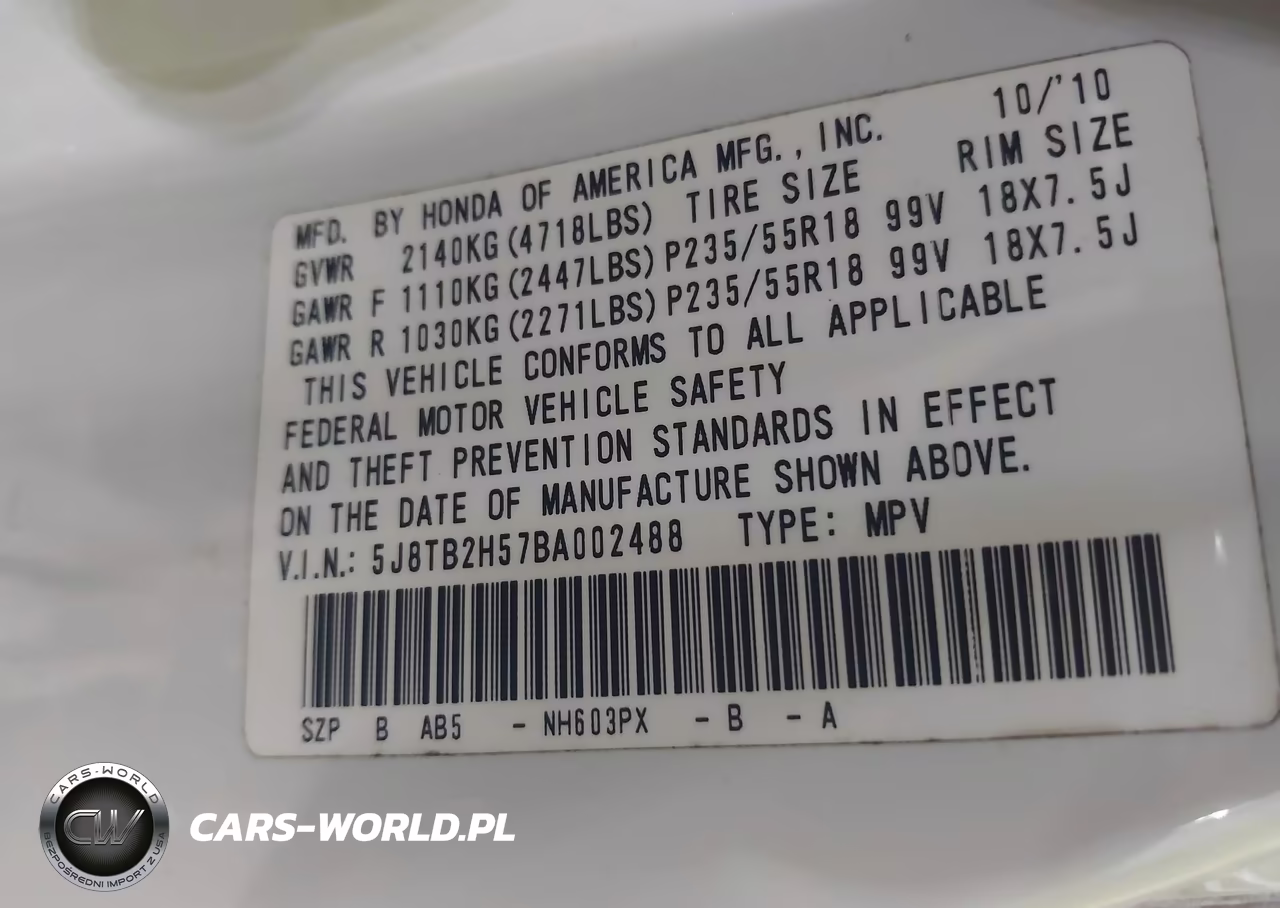 2011 Acura Rdx VIN:5J8TB2H57BA002488 - 9