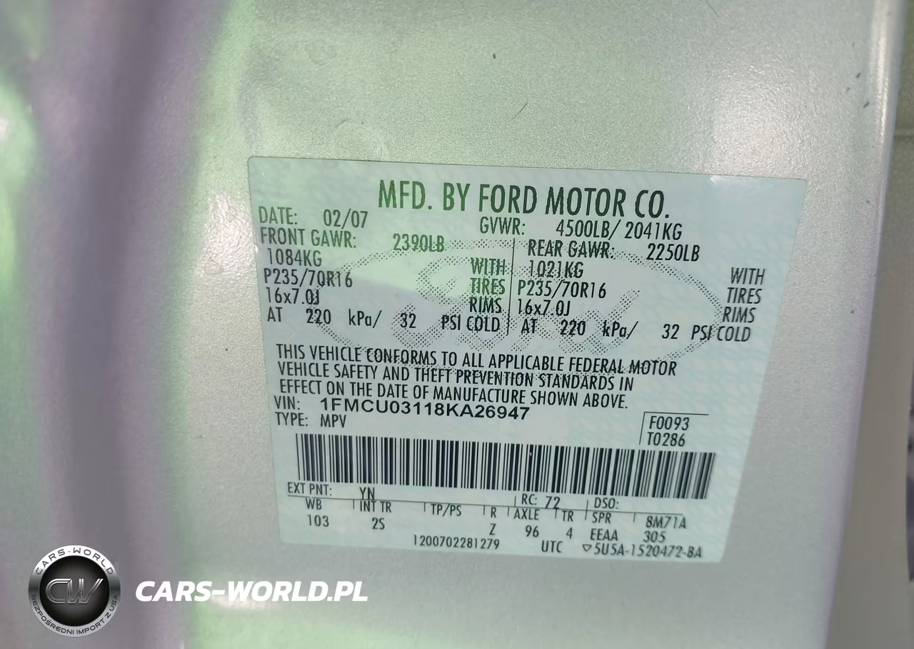 2008 Ford Escape Xlt VIN:1FMCU03118KA26947 - 9