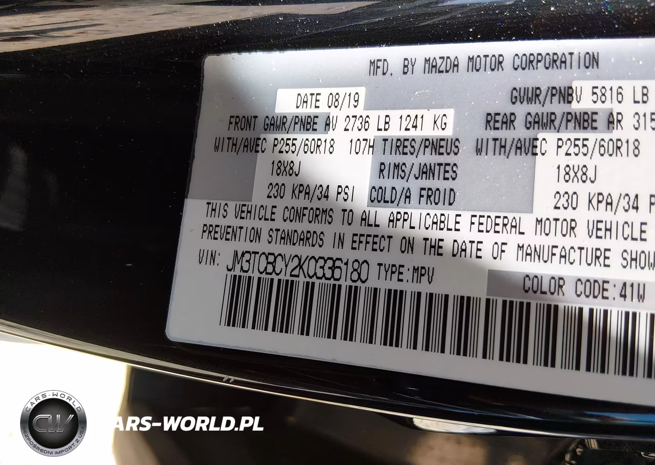 2019 Mazda Cx-9 Touring VIN:JM3TCBCY2K0336180 - 9
