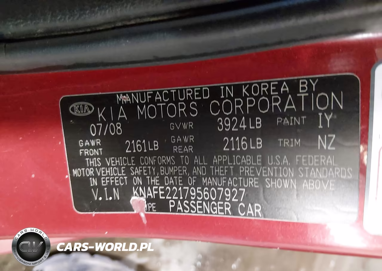 2009 Kia Spectra Ex VIN:KNAFE221795607927 - 9