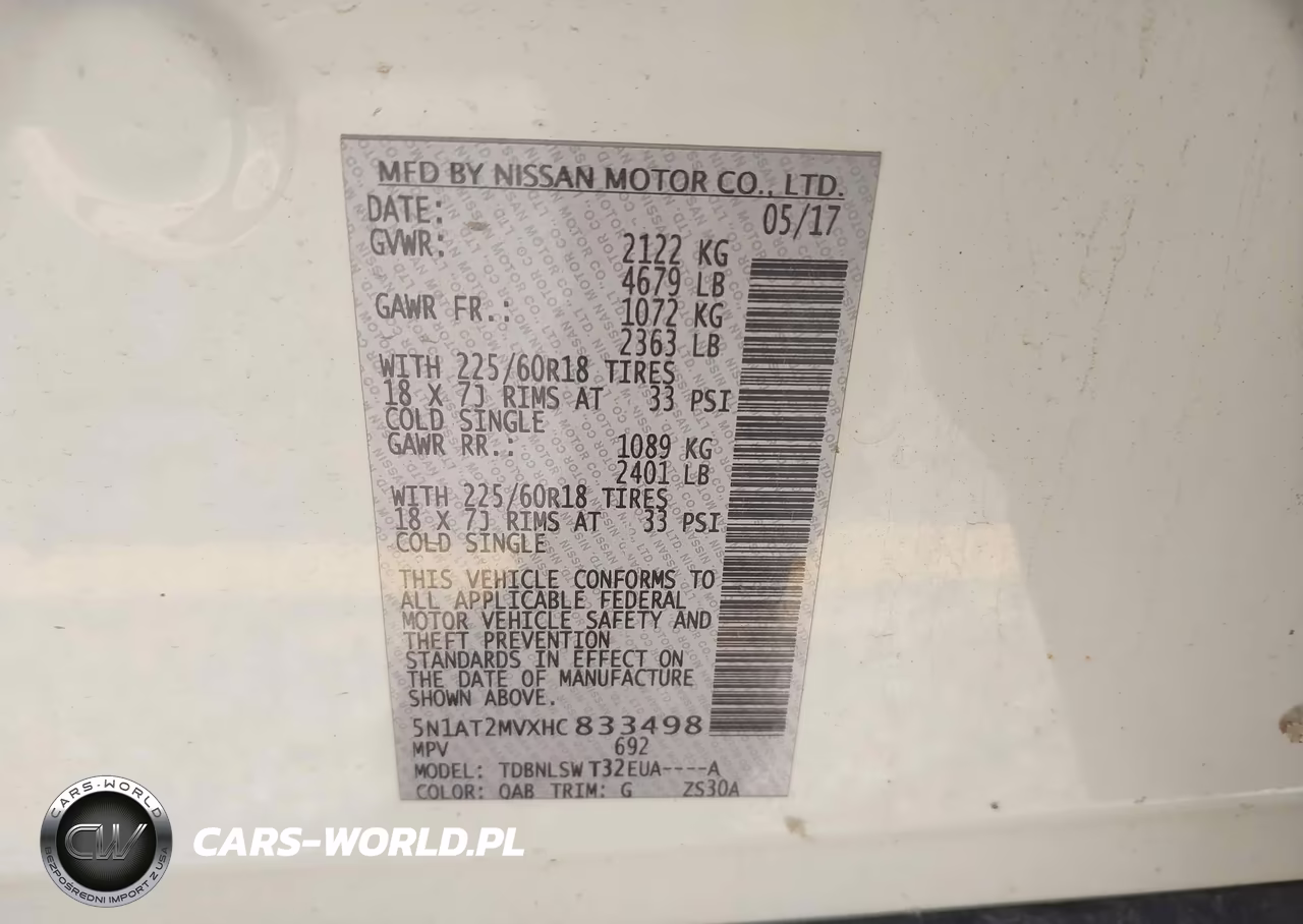 2017 Nissan Rogue Sl VIN:5N1AT2MVXHC833498 - 9