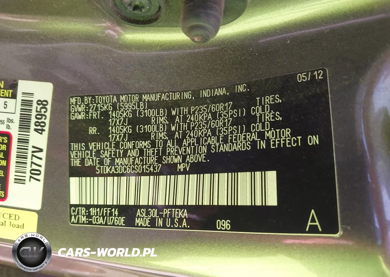 2012 Toyota Sienna Base 7 Passenger VIN:5TDKA3DC6CS015437 - 9