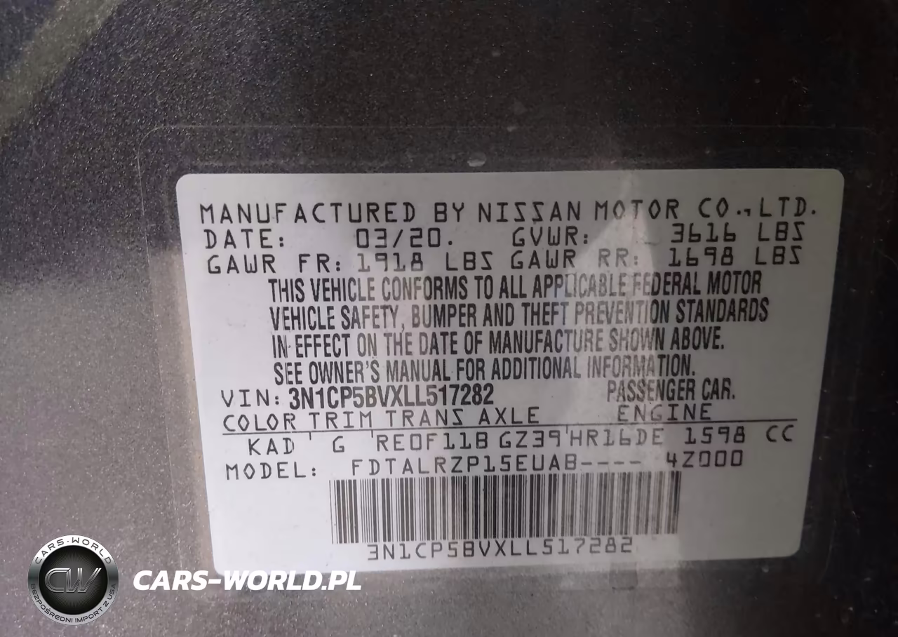 2020 Nissan Kicks S Xtronic Cvt VIN:3N1CP5BVXLL517282 - 9