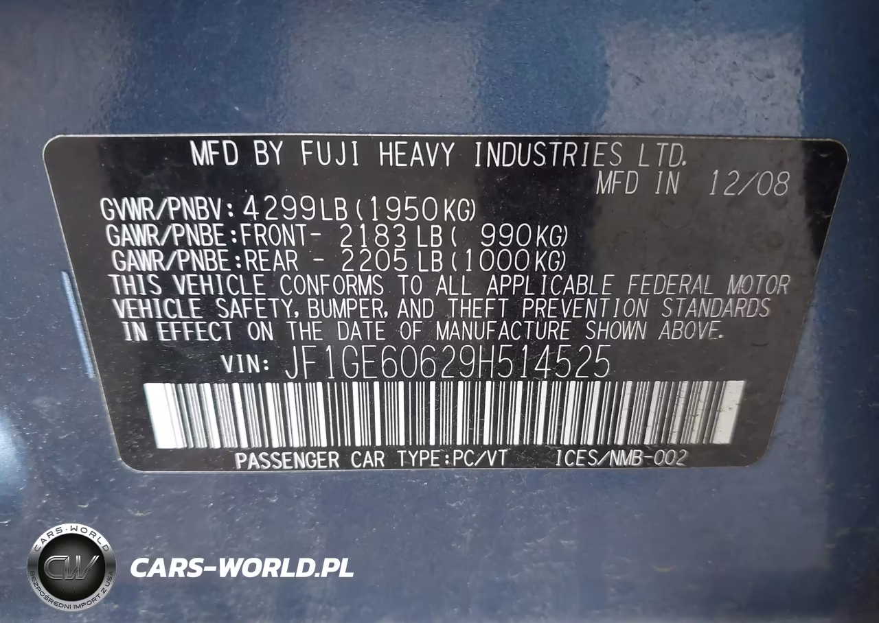 2009 Subaru Impreza 2.5I VIN:JF1GE60629H514525 - 9