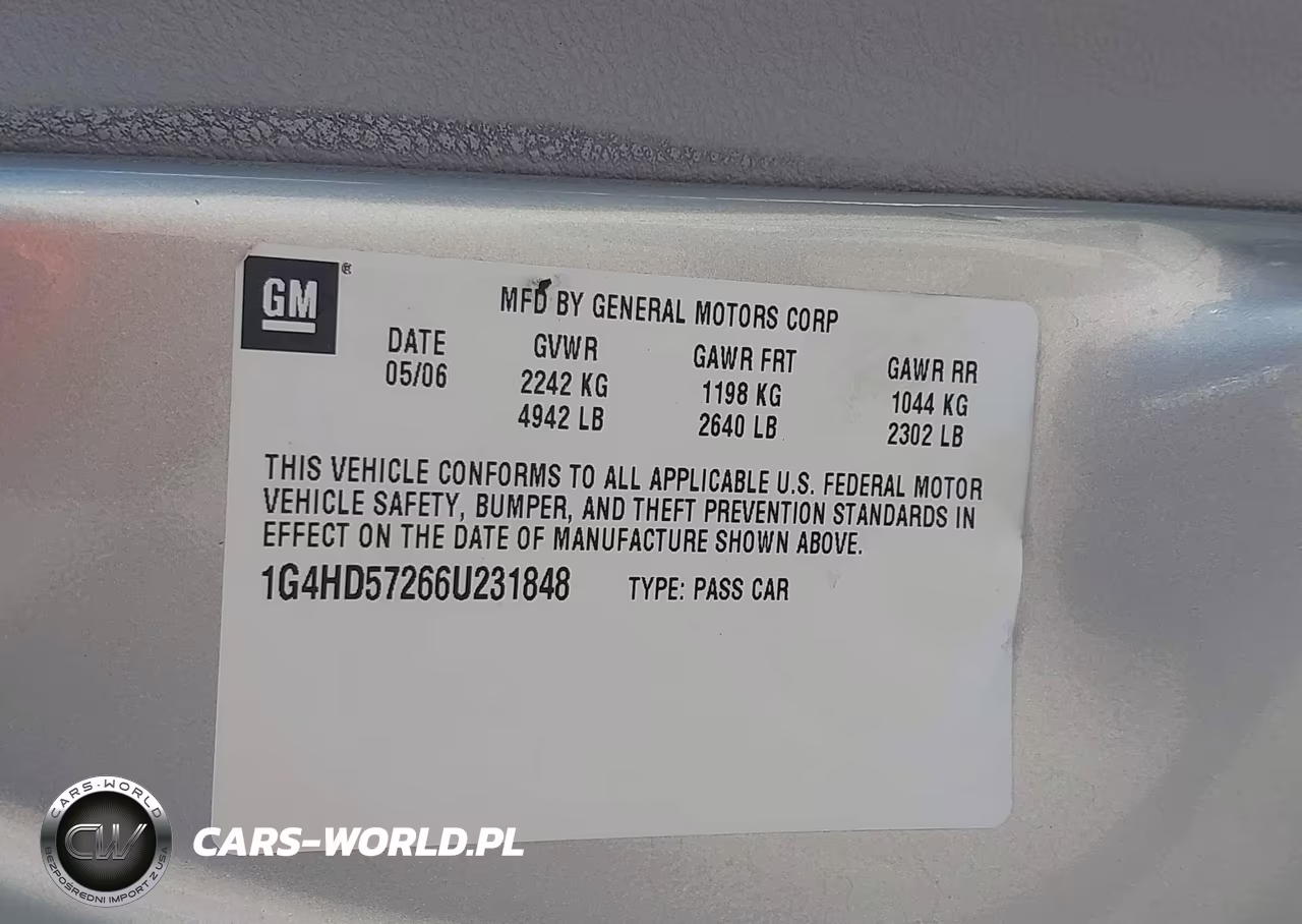 2006 Buick Lucerne Cxl VIN:1G4HD57266U231848 - 9